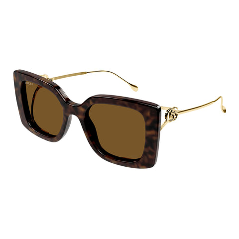 Gucci Gg1567sa Havana Female Rectangle Sunglasses | Eyewear Index