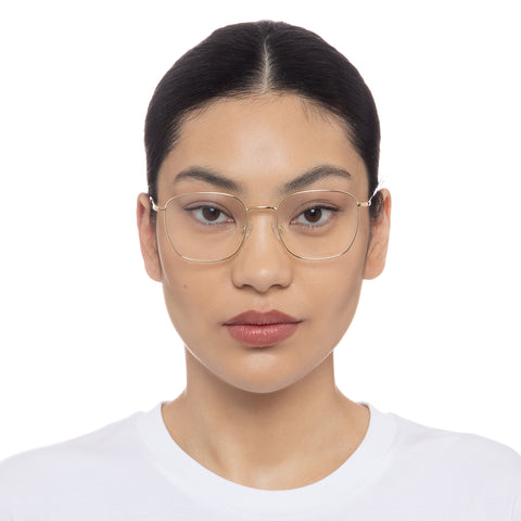 Le Specs Tempus Bright Gold Uni-Sex Square Optical Frames | Eyewear Index