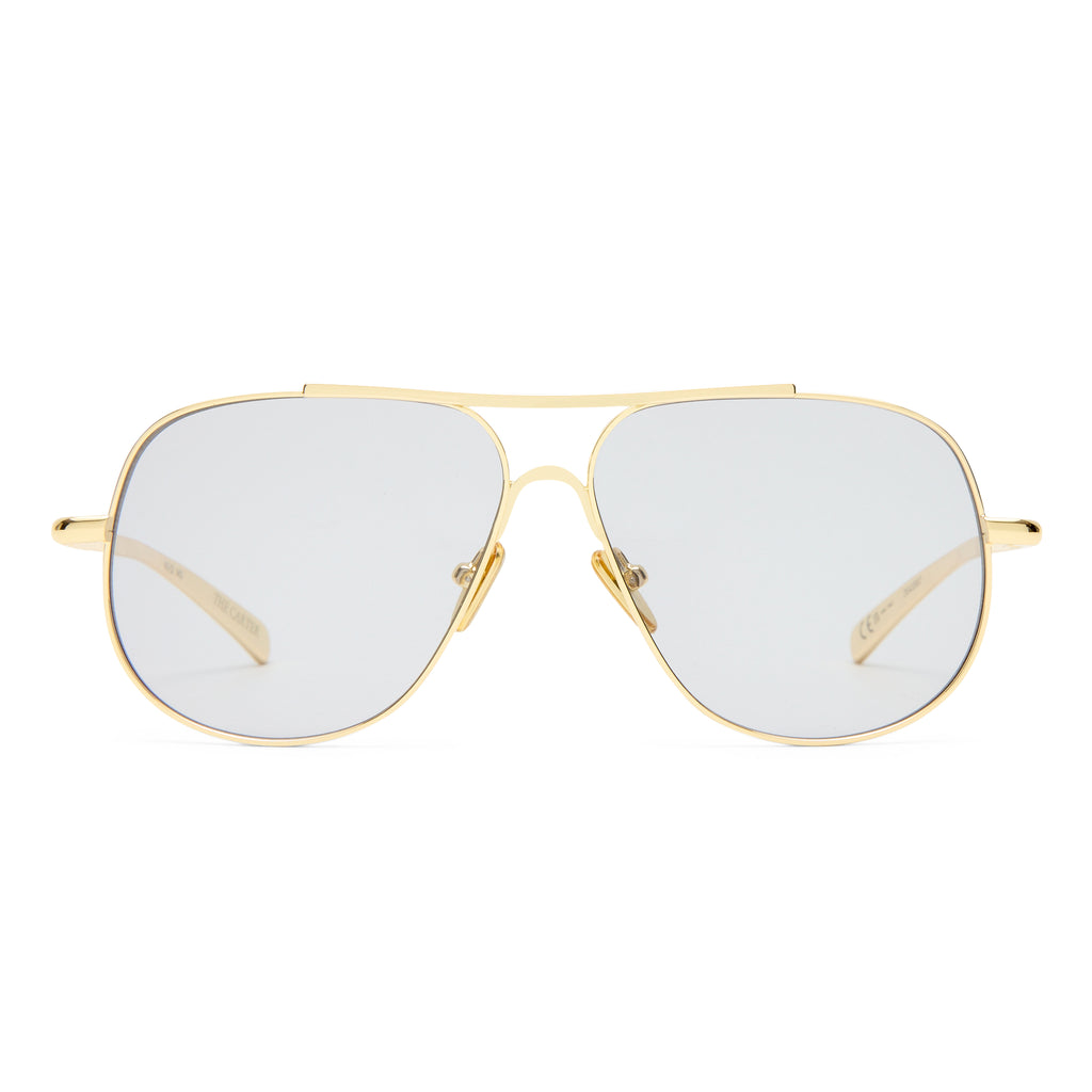 Luv Lou The Carter Light Gold Female Aviator Sunglasses | Eyewear Index