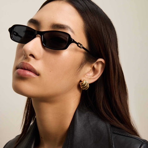 Le Specs Bamboozler Black Uni-Sex Rectangle Sunglasses | Eyewear Index