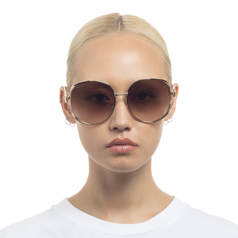 Gucci Gg0225s Gold Female Round Sunglasses | Eyewear Index