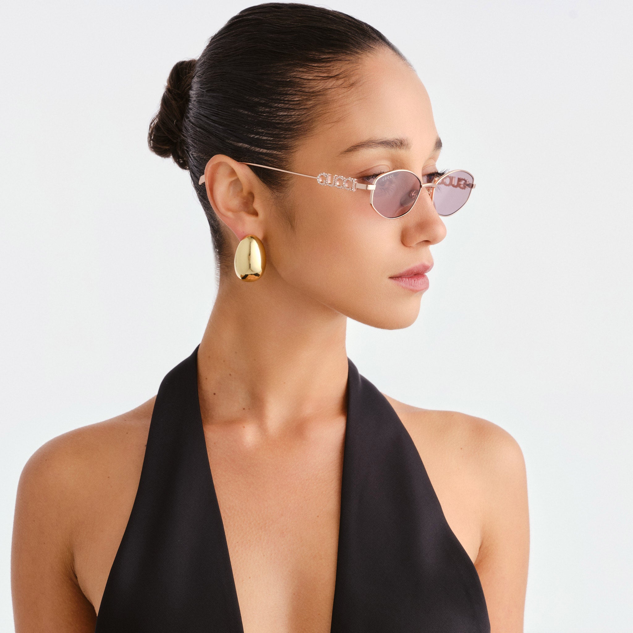 Gucci Gg1802s Gold Female Oval Sunglasses | Eyewear Index