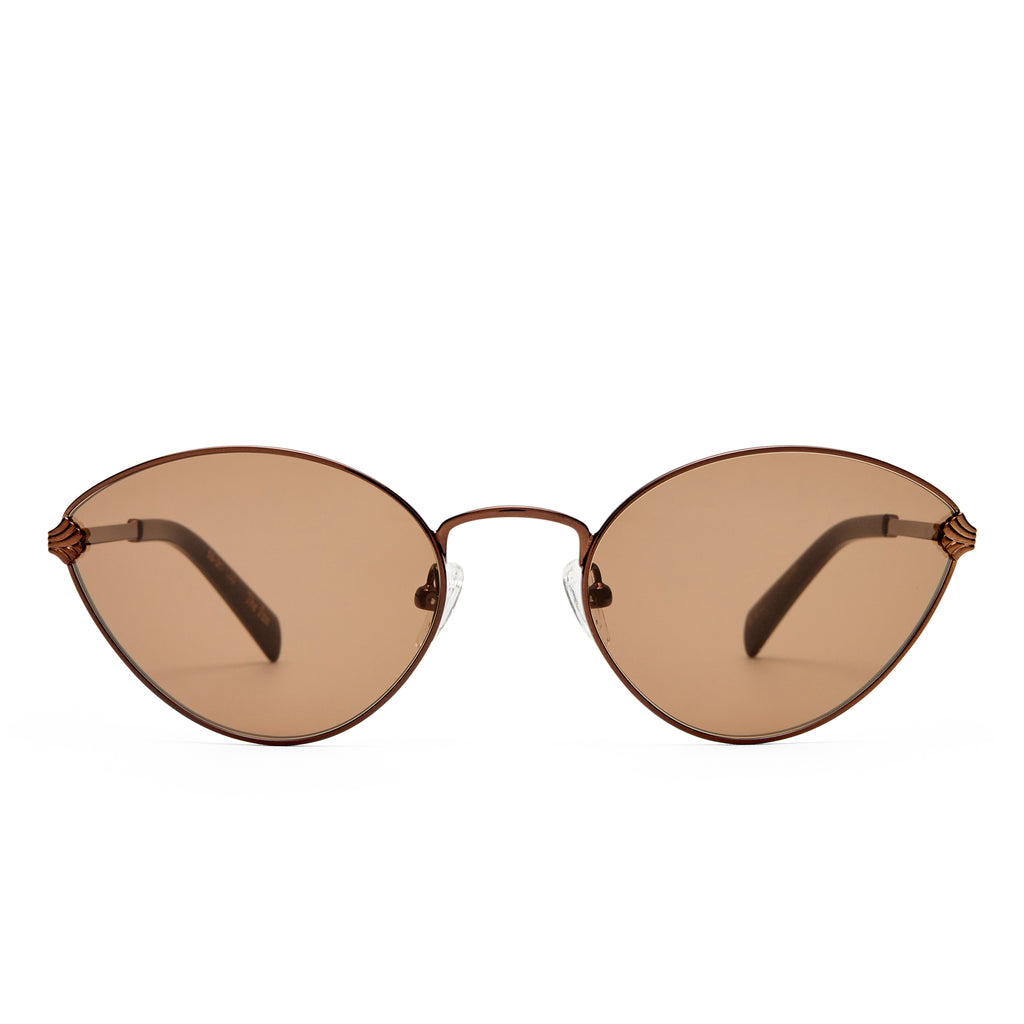 Luv Lou The Fox Bronze Female Cat-Eye Sunglasses | Eyewear Index