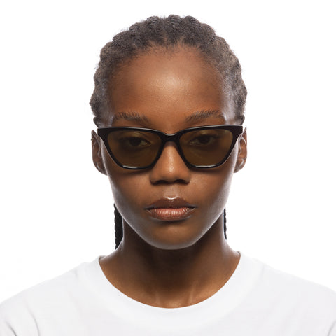 Le Specs Unfaithful Black Female Cat-Eye Sunglasses | Eyewear Index