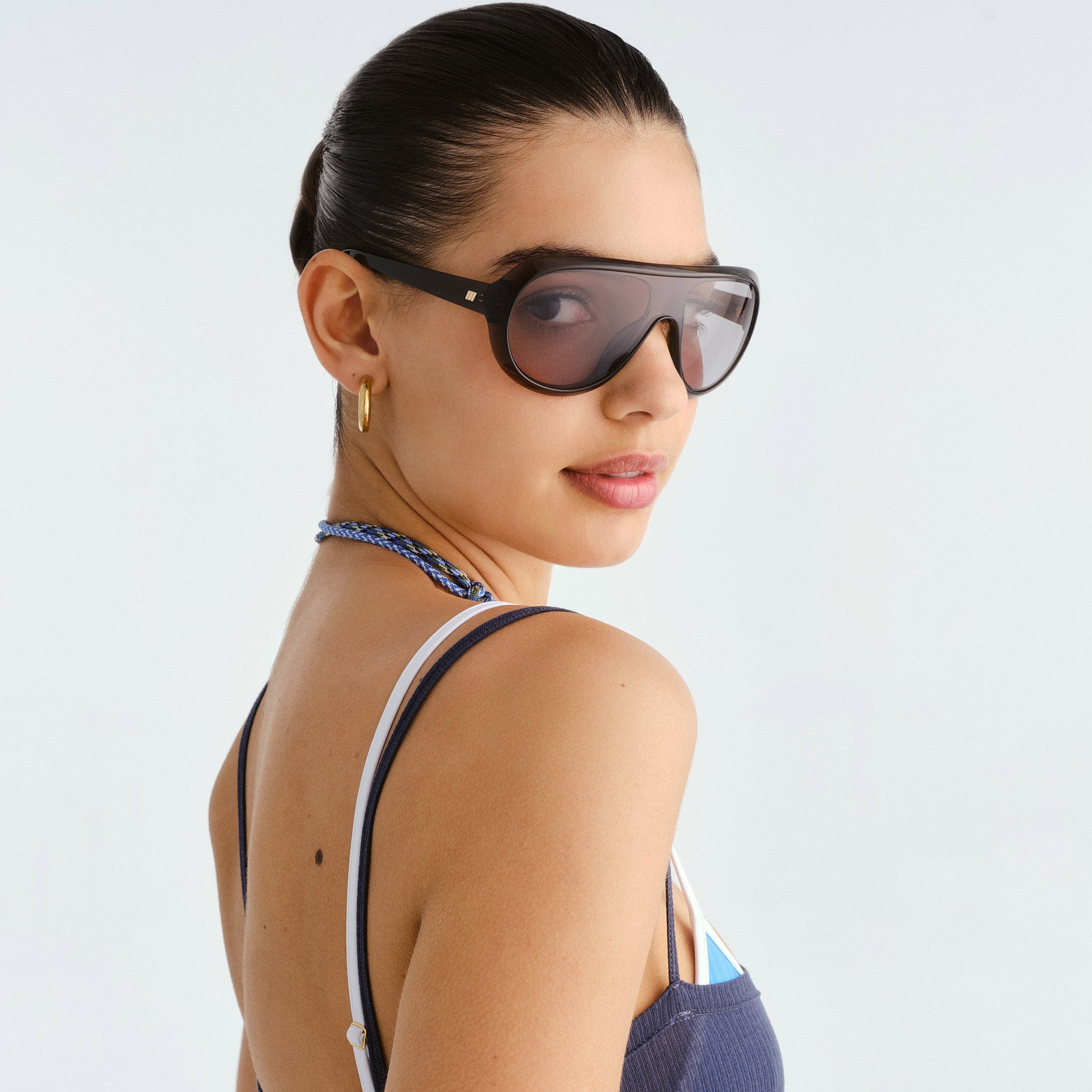 Le Specs Obsession Dark Taupe Uni-Sex Shield Sunglasses | Eyewear Index