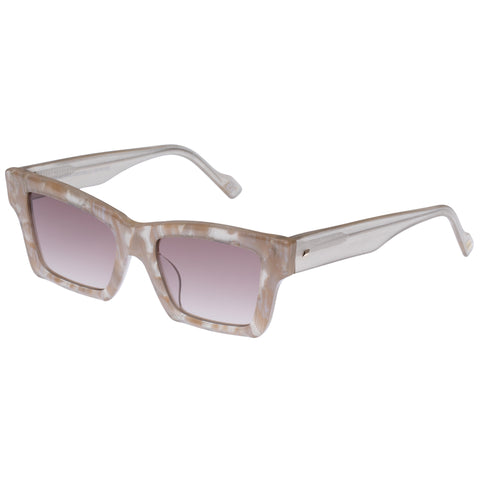 Le Specs Hero Alt Fit Gold Seashell Female Cat-Eye Sunglasses | Eyewear Index