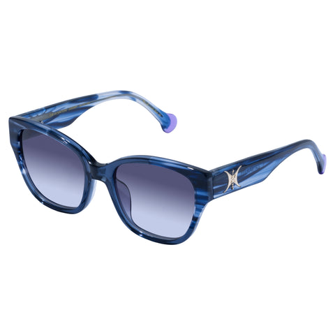 Camilla The Countess Navy Navy Chevron Female D-Frame Sunglasses | Eyewear Index