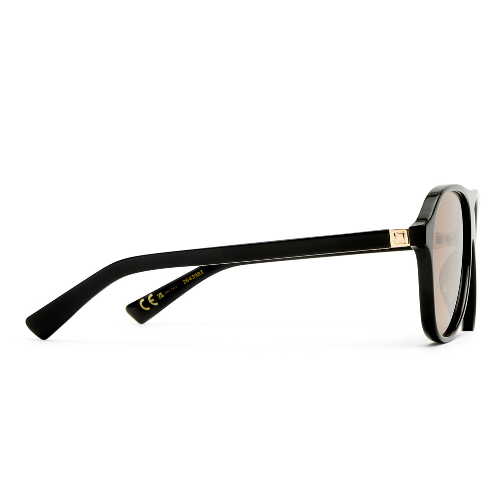 Luv Lou The Eve Black Female Aviator Sunglasses | Eyewear Index