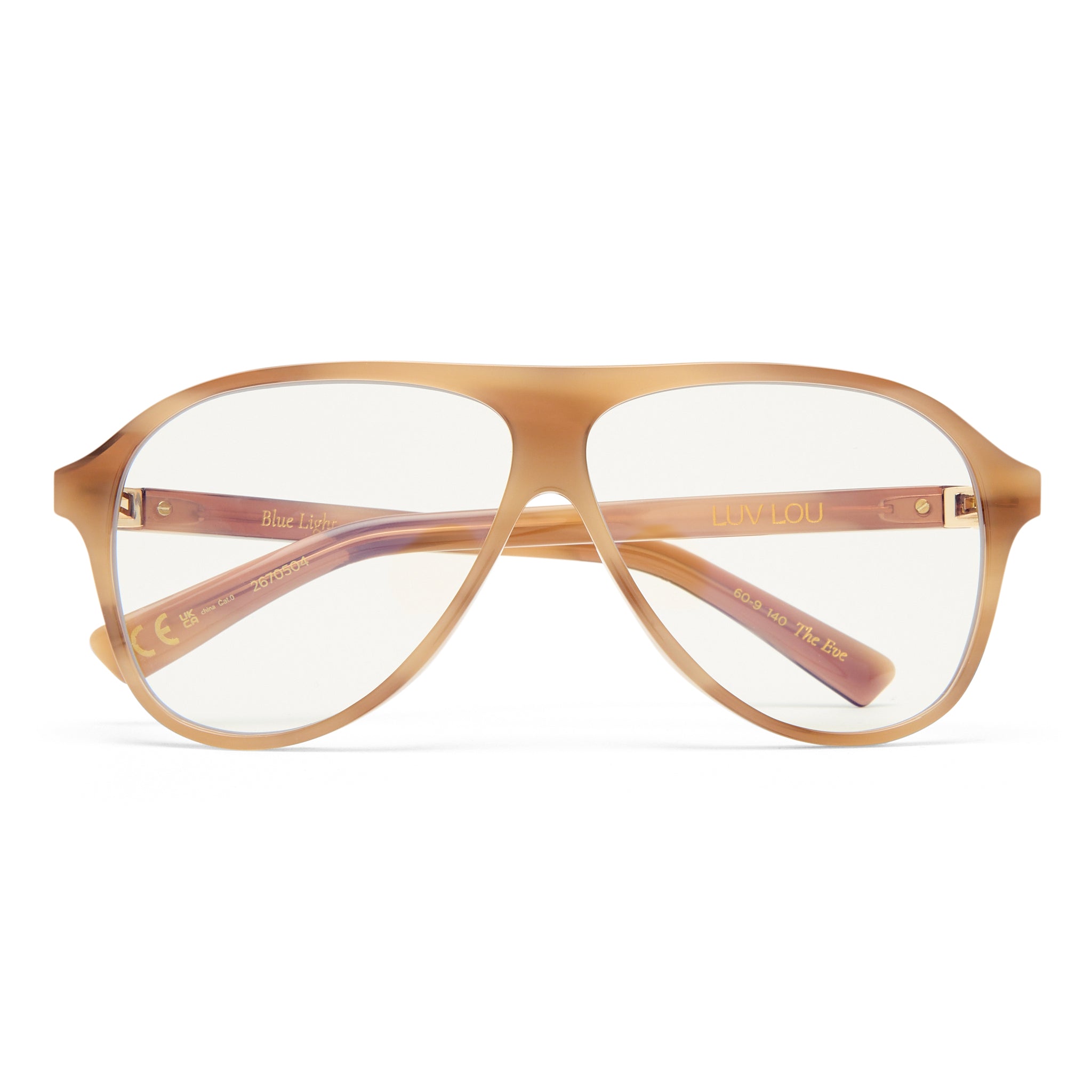 Luv Lou The Eve Maple Tort Female Aviator Blue Light | Eyewear Index