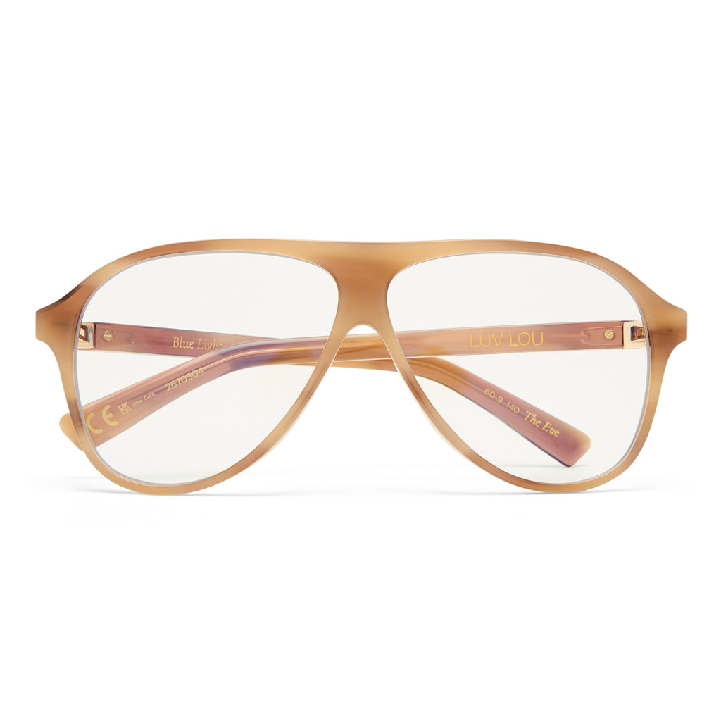 Luv Lou The Eve Maple Tort Female Aviator Blue Light | Eyewear Index