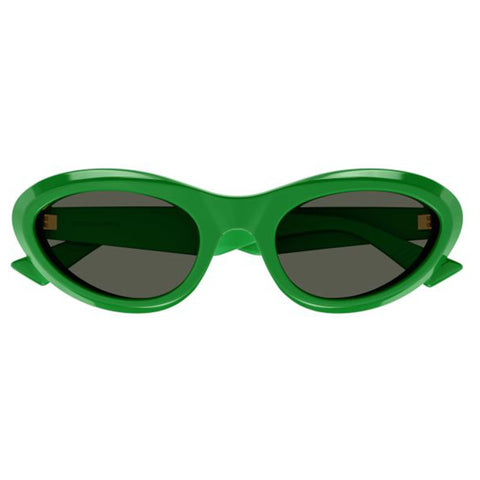 Bottega Veneta Bv1191s Green Female Oval Sunglasses | Eyewear Index