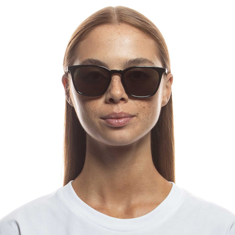 Le Specs Huzzah Black Uni-Sex D-Frame Sunglasses | Eyewear Index