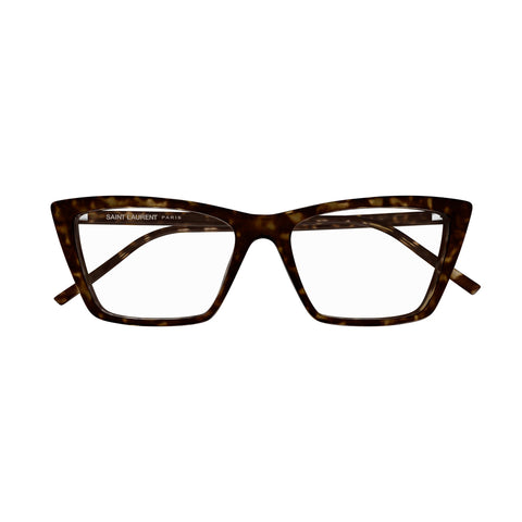 Saint Laurent Sl737micathop Havana Female Rectangle Optical Frames | Eyewear Index