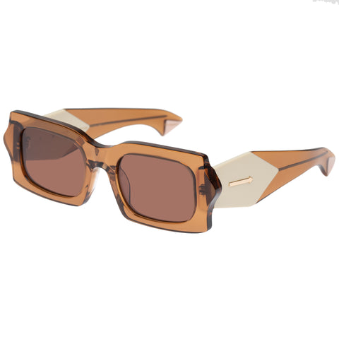 Karen Walker Blow Wave Ochre Mix Uni-Sex Rectangle Sunglasses | Eyewear Index