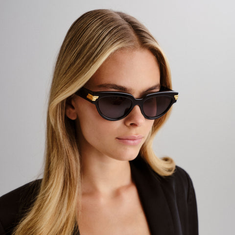 Bottega Veneta Bv1035s Black Female Round Sunglasses | Eyewear Index