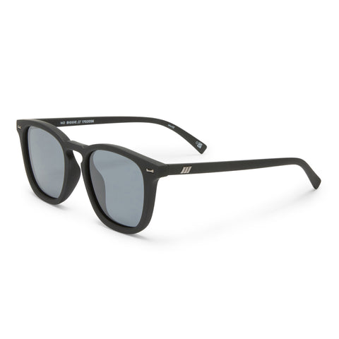 Le Specs No Biggie Black Rubber Uni-Sex D-Frame Sunglasses | Eyewear Index