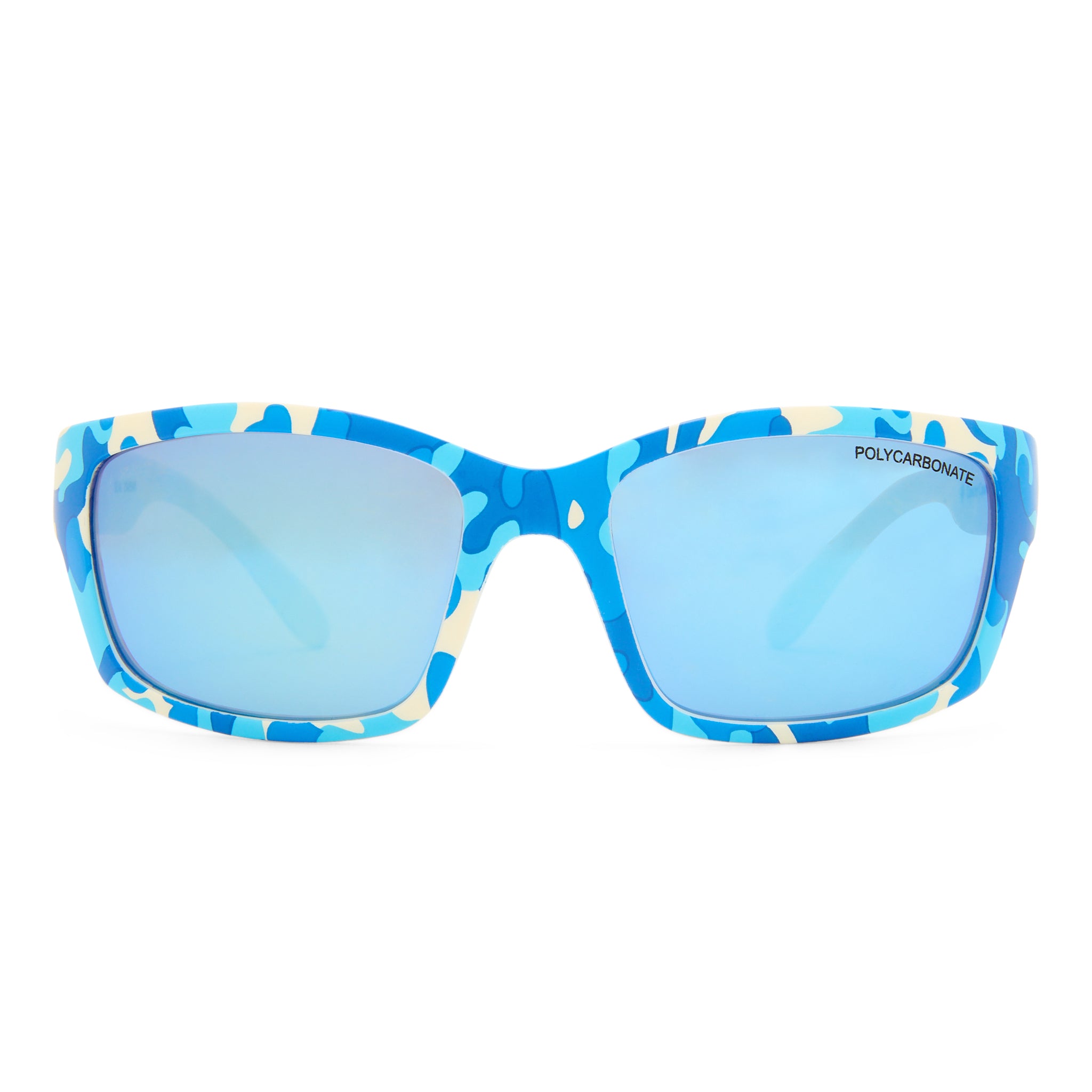 Cancer Council Seal Kids Matte Blue Camouflage Male Wrap Sunglasses | Eyewear Index