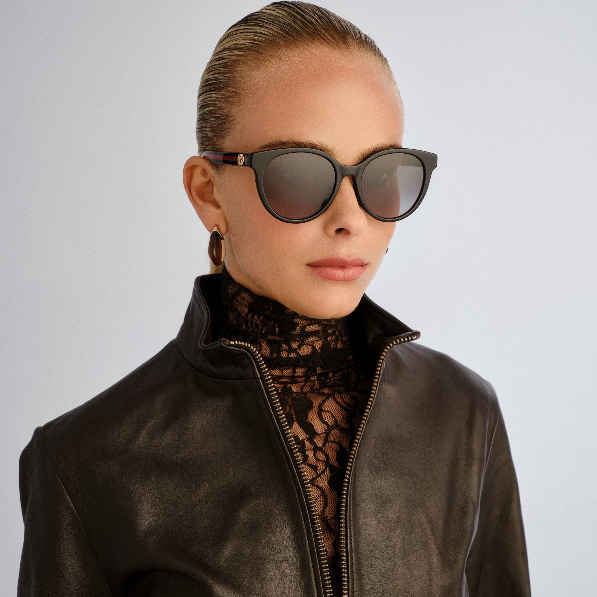 Gucci Gg0702skn Black Female Round Sunglasses | Eyewear Index