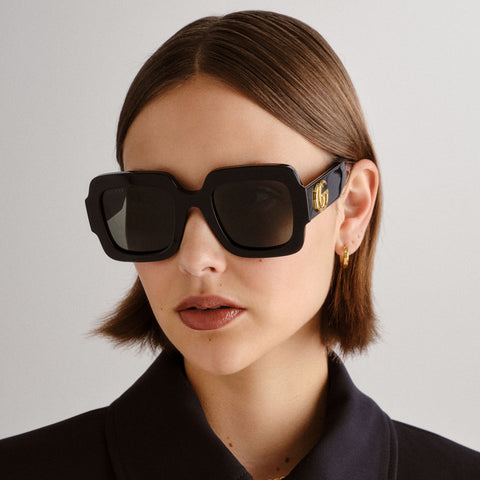 Gucci Gg1547s Black Female Rectangle Sunglasses | Eyewear Index