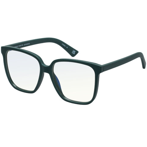 The Book Club Ricehead Inhibited Green Uni-Sex Square Readers | Eyewear Index