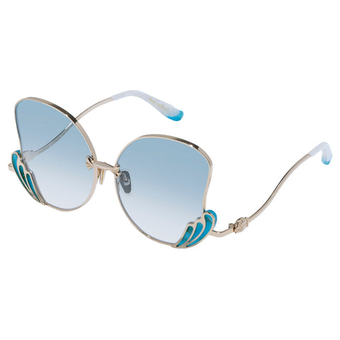 Camilla Goddess Energy Gold Turquoise Marble Female Butterfly Sunglasses | Eyewear Index