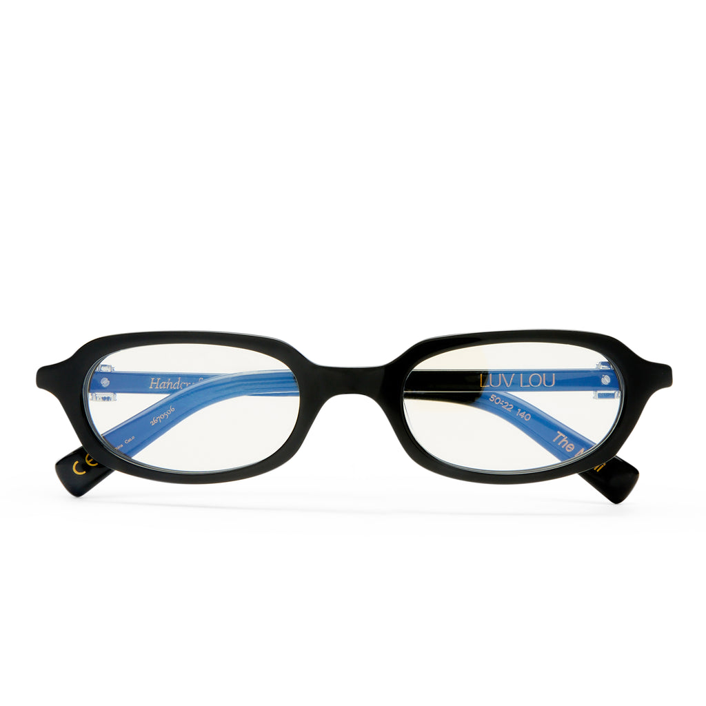 Luv Lou The Mimi Luxe Black Female Rectangle Blue Light | Eyewear Index