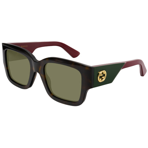 Gucci Gg1663s Havana Female Rectangle Sunglasses | Eyewear Index