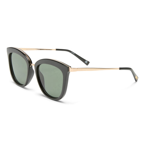 Le Specs Caliente Black Gold Female Cat-Eye Sunglasses | Eyewear Index