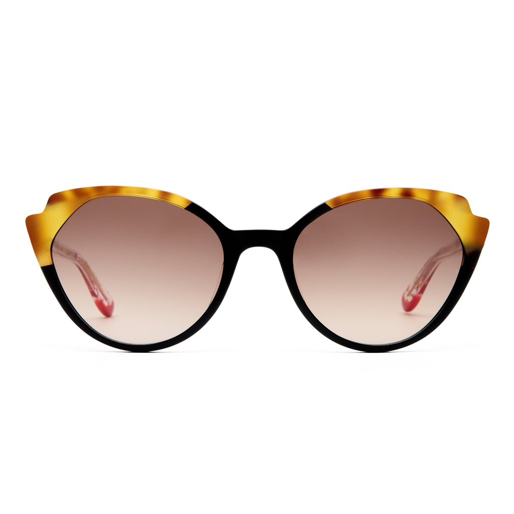Camilla Act One Black Tort Female Cat-Eye Sunglasses | Eyewear Index