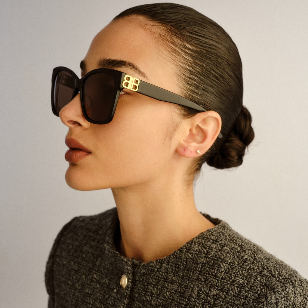 Balenciaga Bb0102sa Black Female Square Sunglasses | Eyewear Index