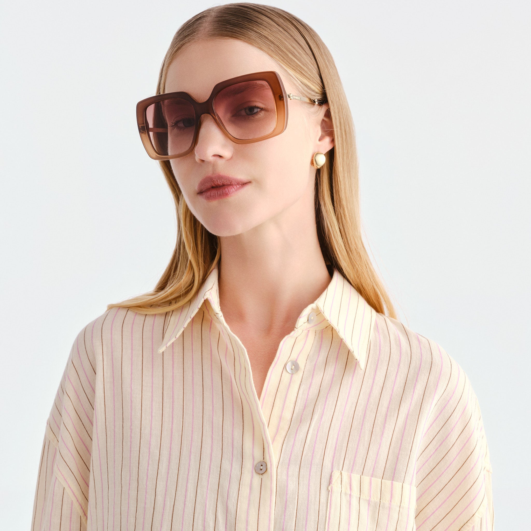 Fiorelli Sable Coffee Cream Grad Female Square Sunglasses | Eyewear Index