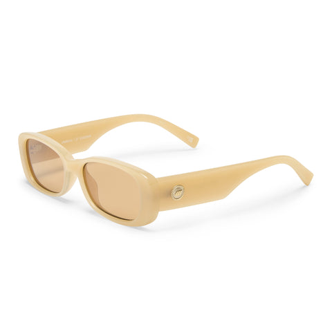 Le Specs Unreal Latte Uni-Sex Rectangle Sunglasses | Eyewear Index