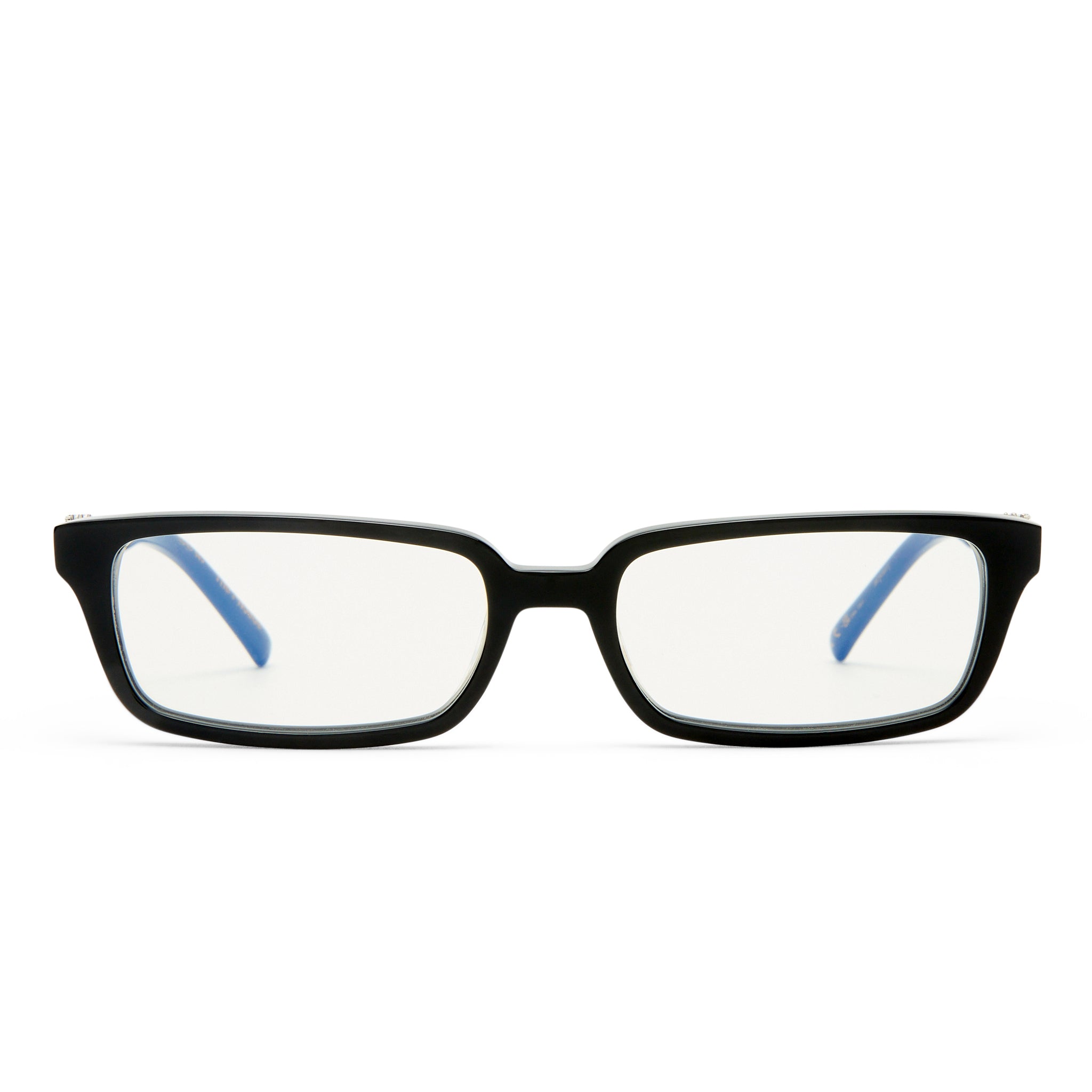 Luv Lou The Phoebe Luxe Black Female Rectangle Blue Light | Eyewear Index
