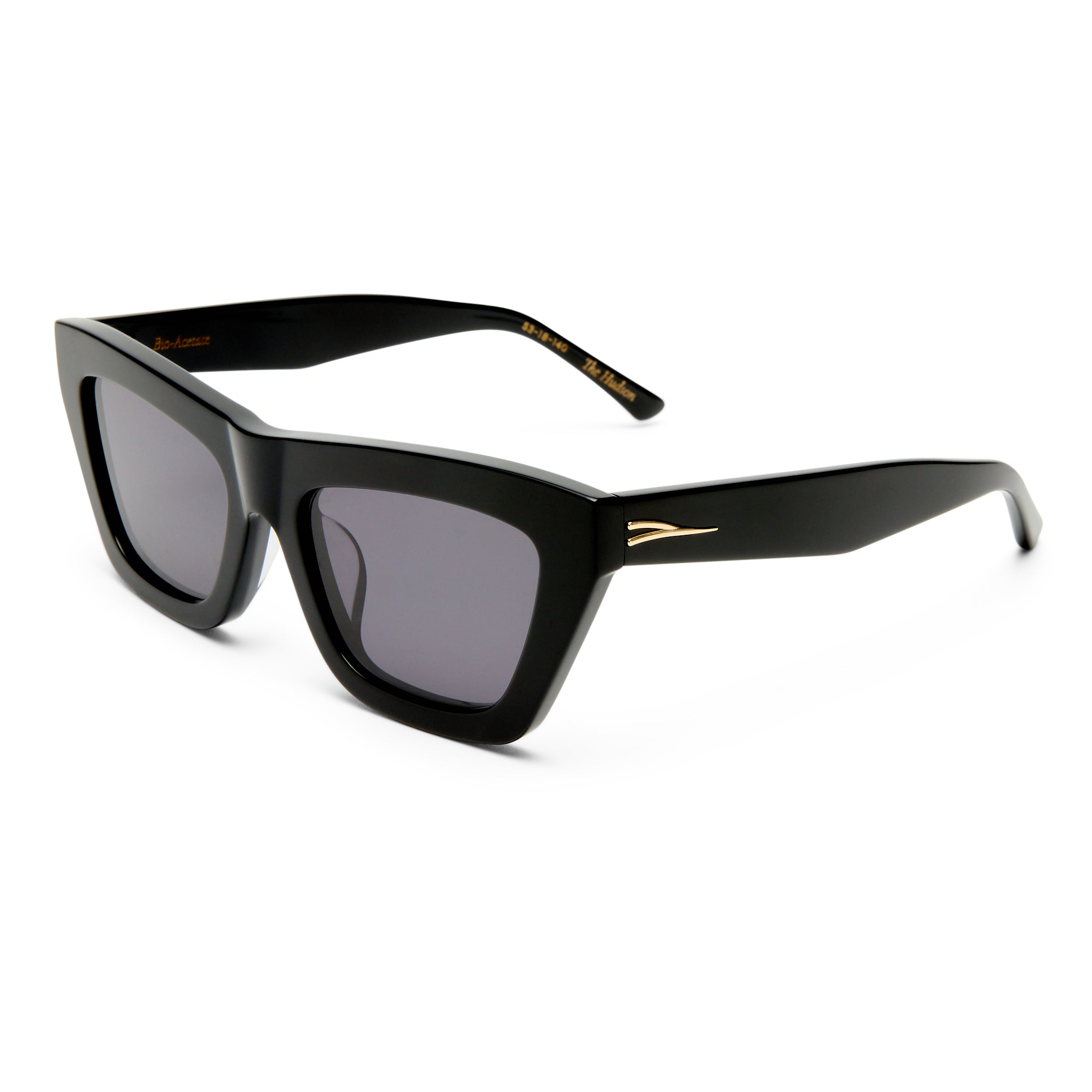 Luv Lou The Hudson Black Female Cat-Eye Sunglasses | Eyewear Index
