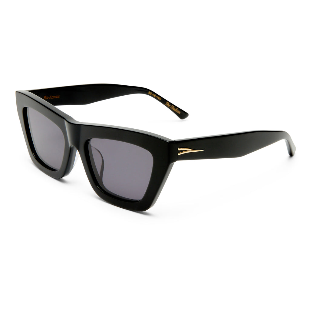 Luv Lou The Hudson Black Female Cat-Eye Sunglasses | Eyewear Index