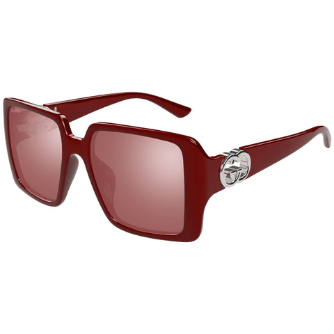 Gucci Gg1692sa Burgundy Female Rectangle Sunglasses | Eyewear Index