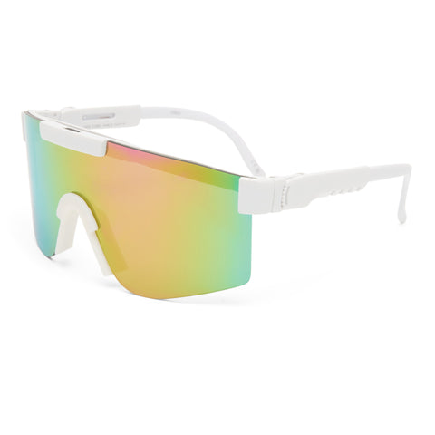 Solarized Kids Turbo Shield White Male Shield Sunglasses | Eyewear Index