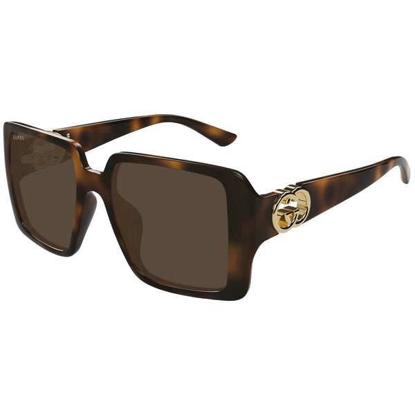 Gucci Gg1692sa Havana Female Rectangle Sunglasses | Eyewear Index