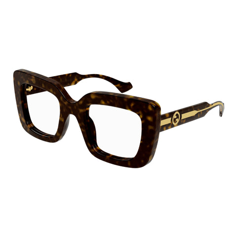 Gucci Gg1554o Havana Female Rectangle Optical Frames | Eyewear Index