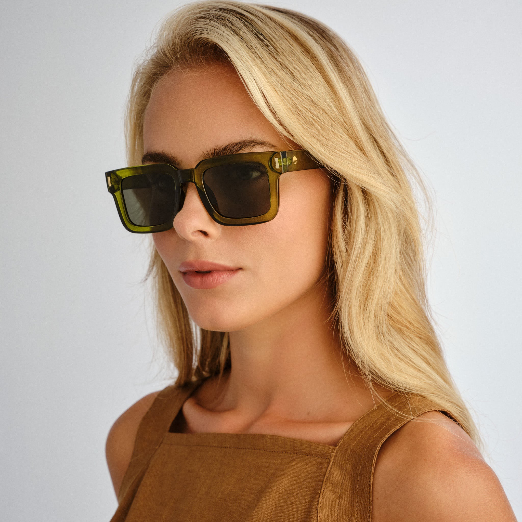 Solarized Optic Solarized Metro Square Olive Uni-Sex D-Frame Sunglasses | Eyewear Index