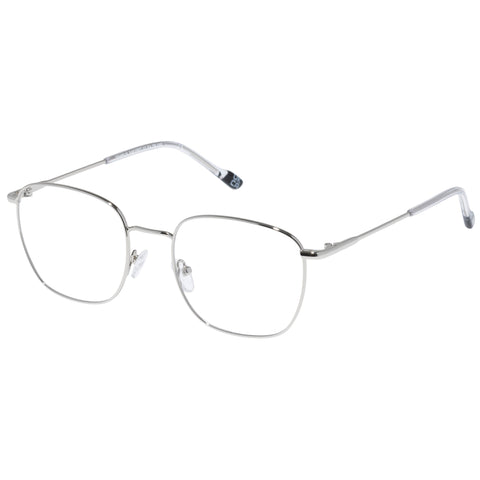 Le Specs Tempus Silver Uni-Sex Square Optical Frames | Eyewear Index