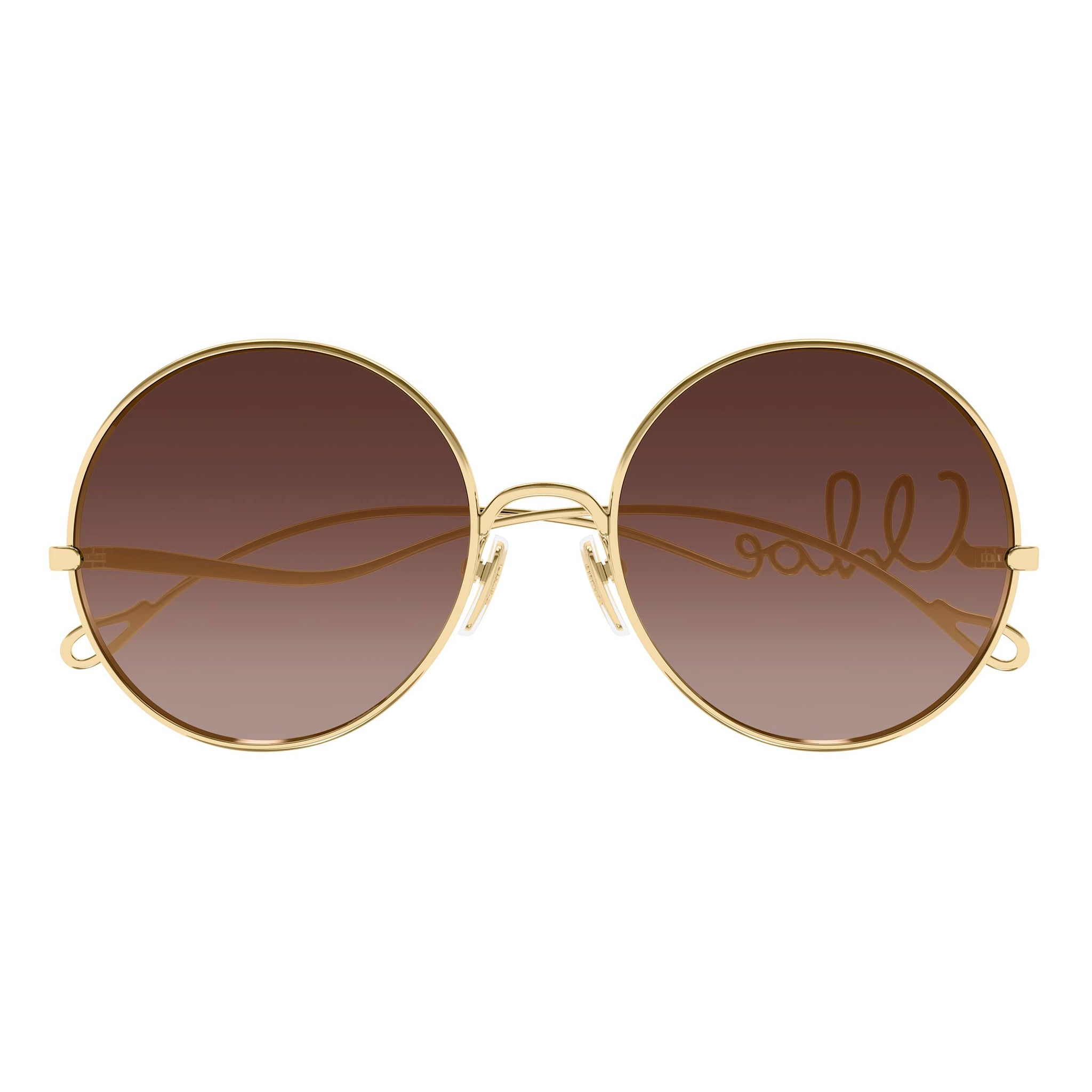 Chloe Ch0372s Gold Female Round Sunglasses | Eyewear Index