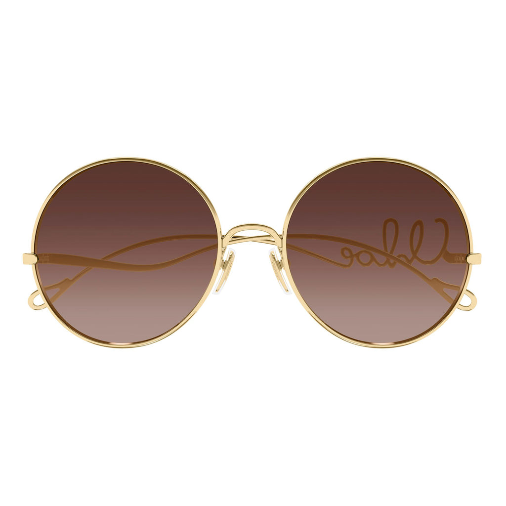 Chloe Ch0372s Gold Female Round Sunglasses | Eyewear Index
