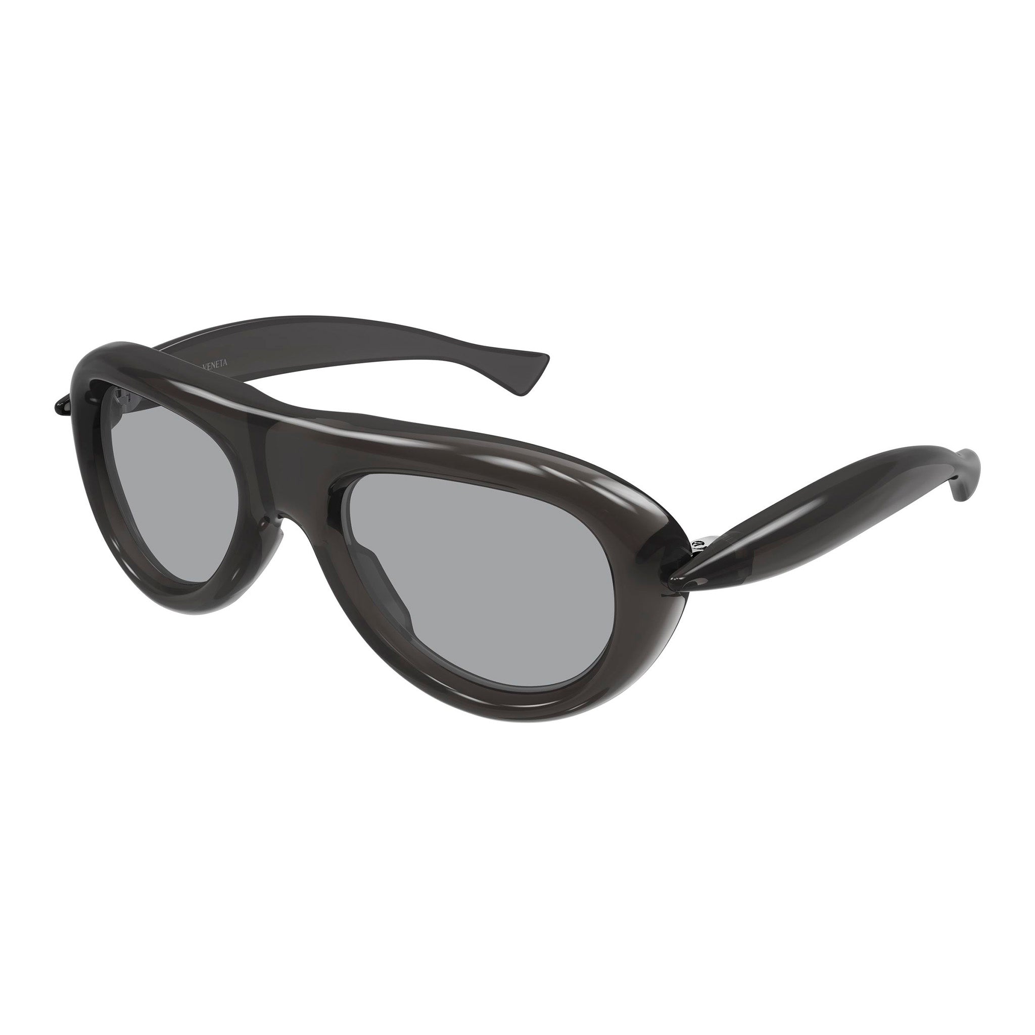 Bottega Veneta Bv1483s Grey Uni-Sex Round Sunglasses | Eyewear Index