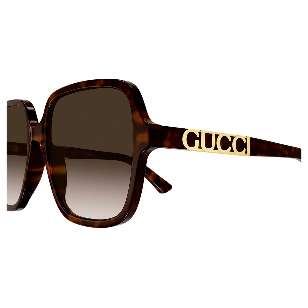 Gucci Gg1189sa Havana Female Square Sunglasses | Eyewear Index