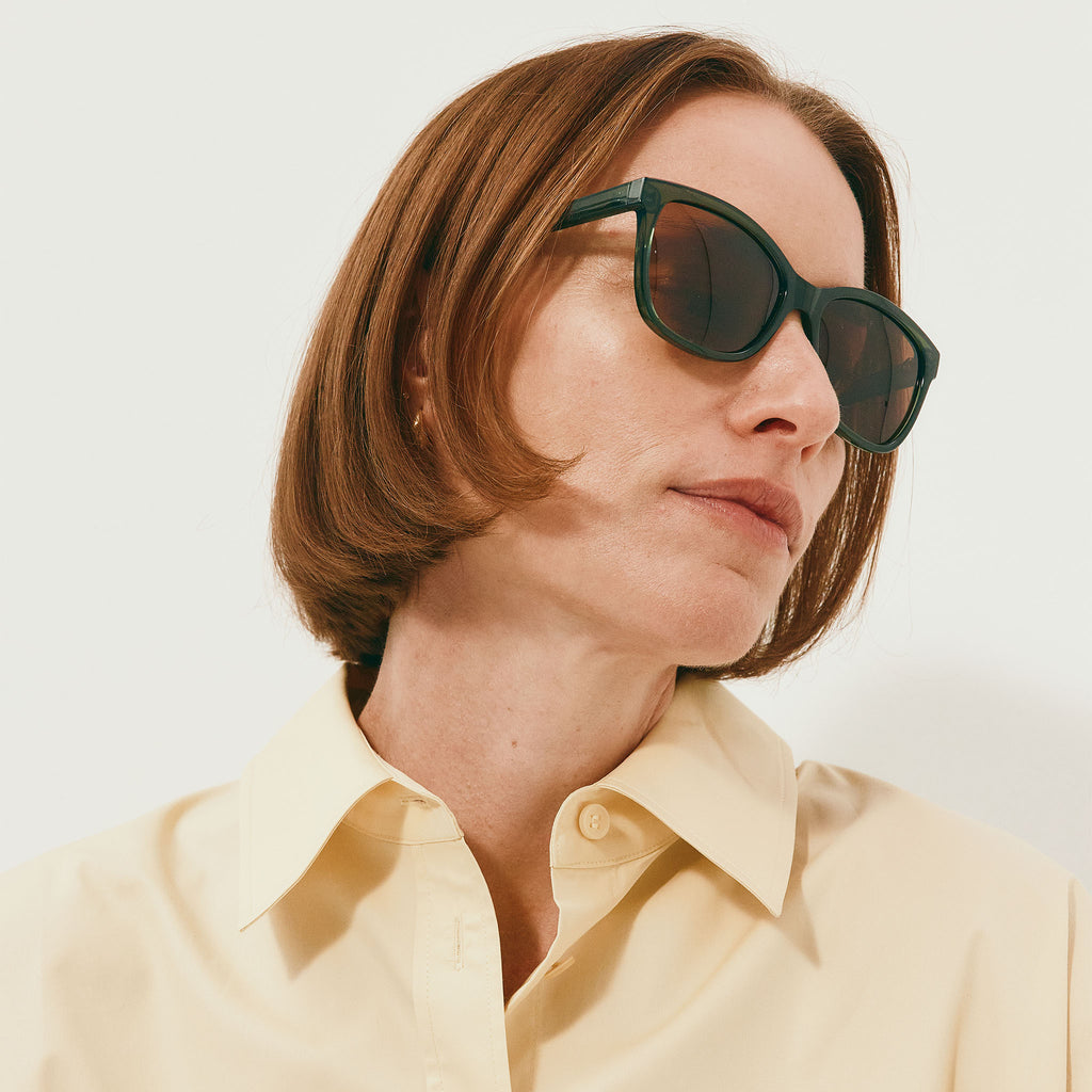 Cancer Council Allambie Petite Sage Green Female D-Frame Sunglasses | Eyewear Index
