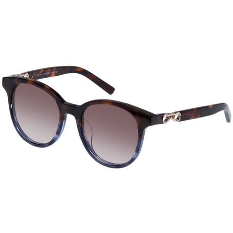 Oroton Helena Tort Navy Haze Female Round Sunglasses | Eyewear Index