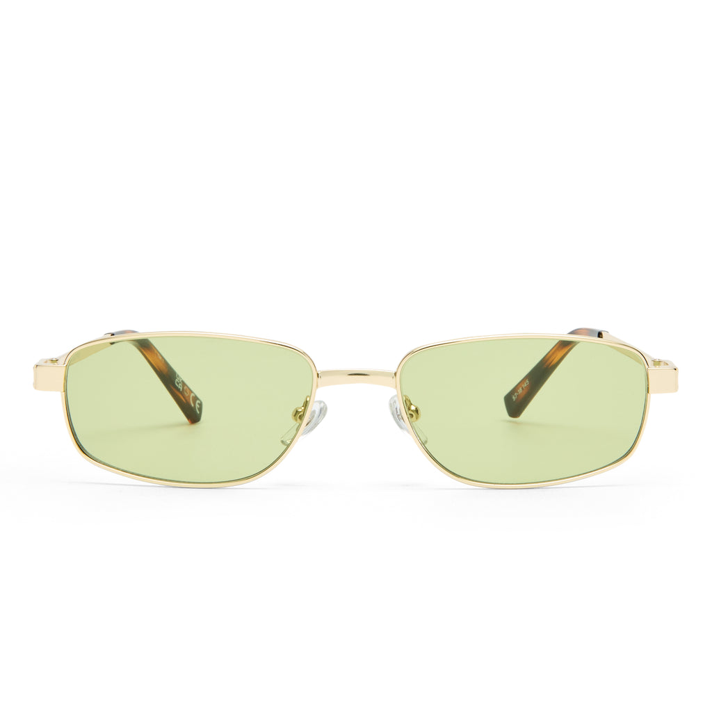 Le Specs Torrid Gold Uni-Sex Rectangle Sunglasses | Eyewear Index