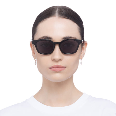 Le Specs Facade Black Uni-Sex Square Sunglasses | Eyewear Index