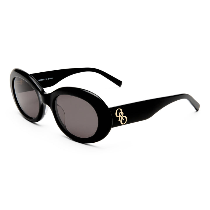 Oroton Soren Black Female Oval Sunglasses | Eyewear Index